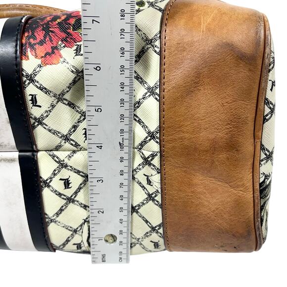 L.A.M.B. by Gwen Stefani Satchel Handbag Marigold Floral Print White Brown - Picture 16 of 16